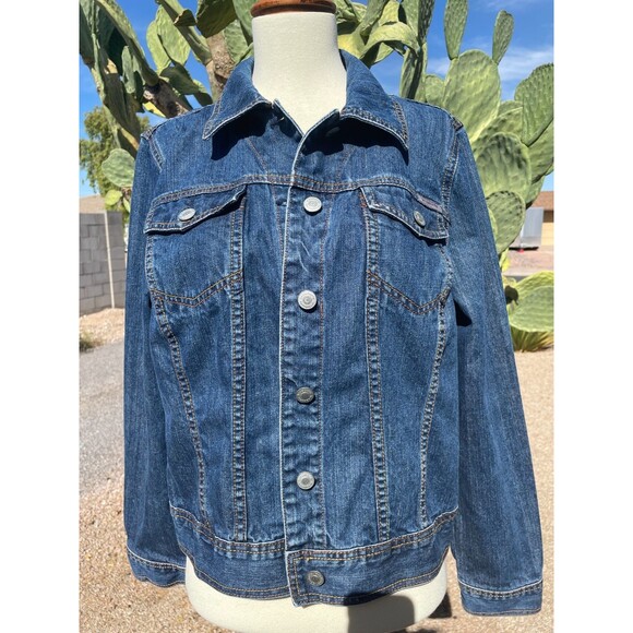 Vintage Denim Jacket Medium VTG Liz Claiborne Jean Jacket VTG Jean Button Down M - Picture 2 of 14